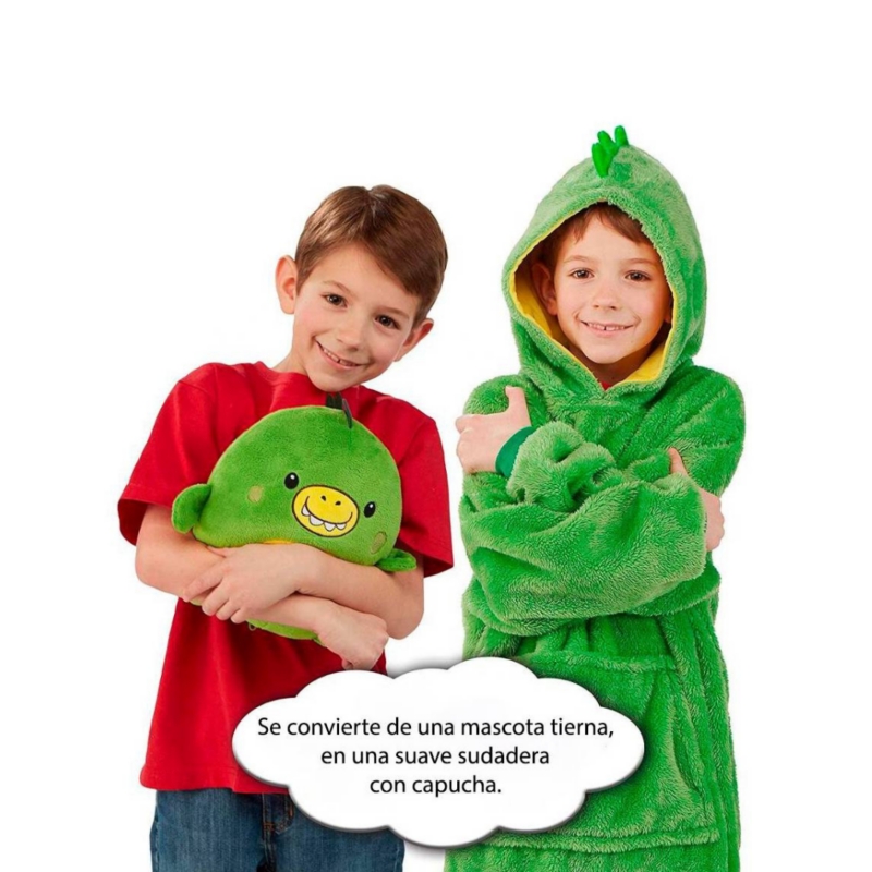Foto 5 pulgar | Sudadera De Felpa De Felpa Con Capucha, Color Verde Dinosaurio, Para Niños - Venta Internacional.