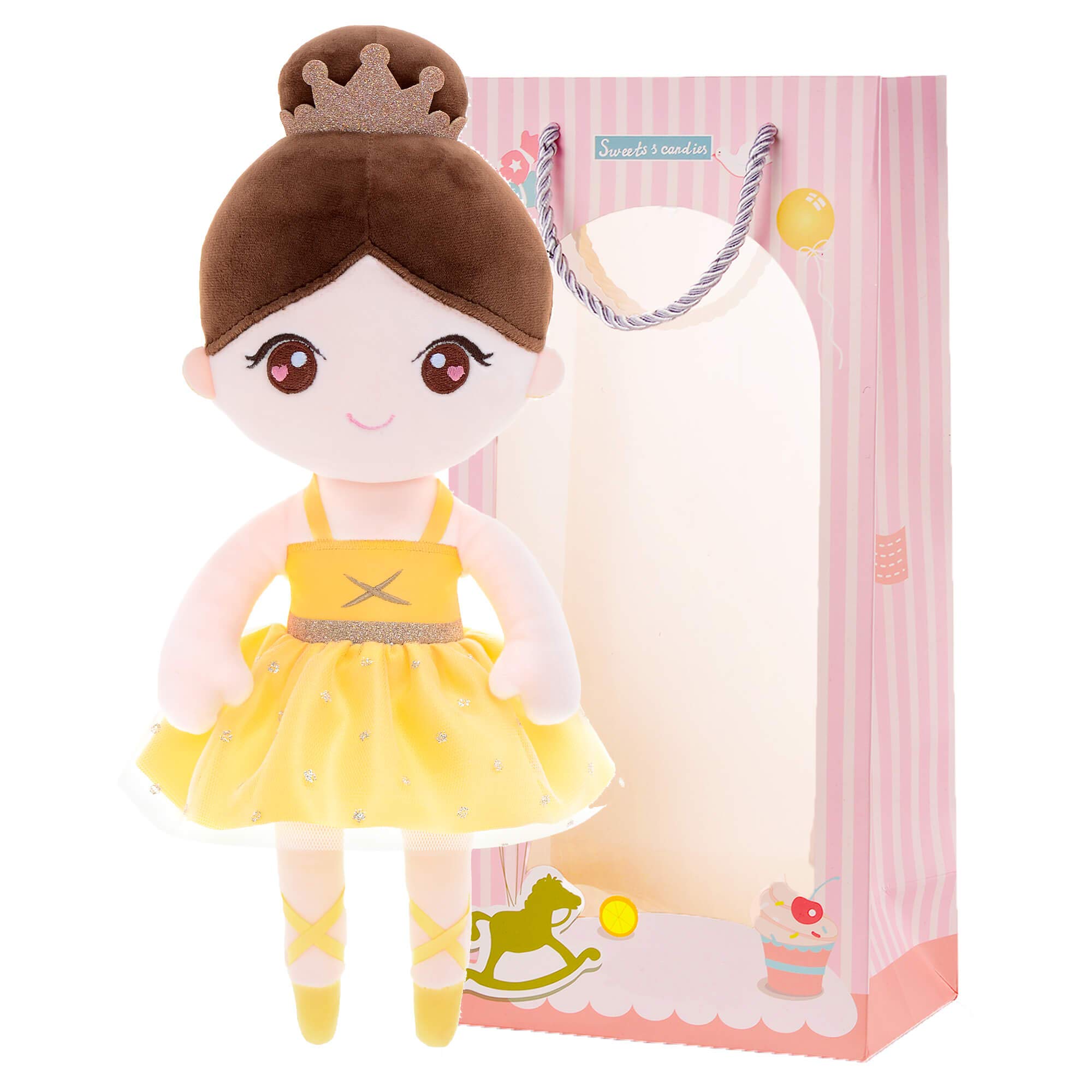 Muñeca Bailarina De Peluche Gloveleya Ballet Girl, Color Amarillo, 13 Pulgadas - Venta Internacional.