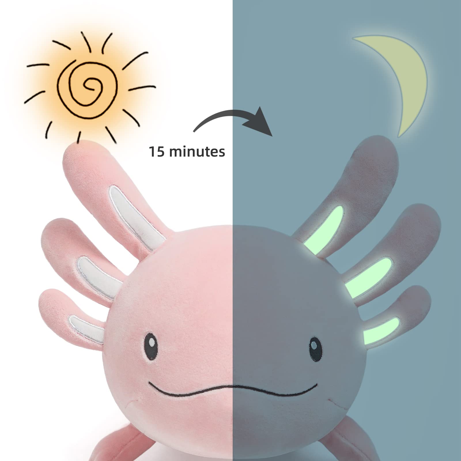Foto 7 pulgar | Peluche Niuniu Daddy Axolotl Rosa Luminoso 60 Cm - Venta Internacional.