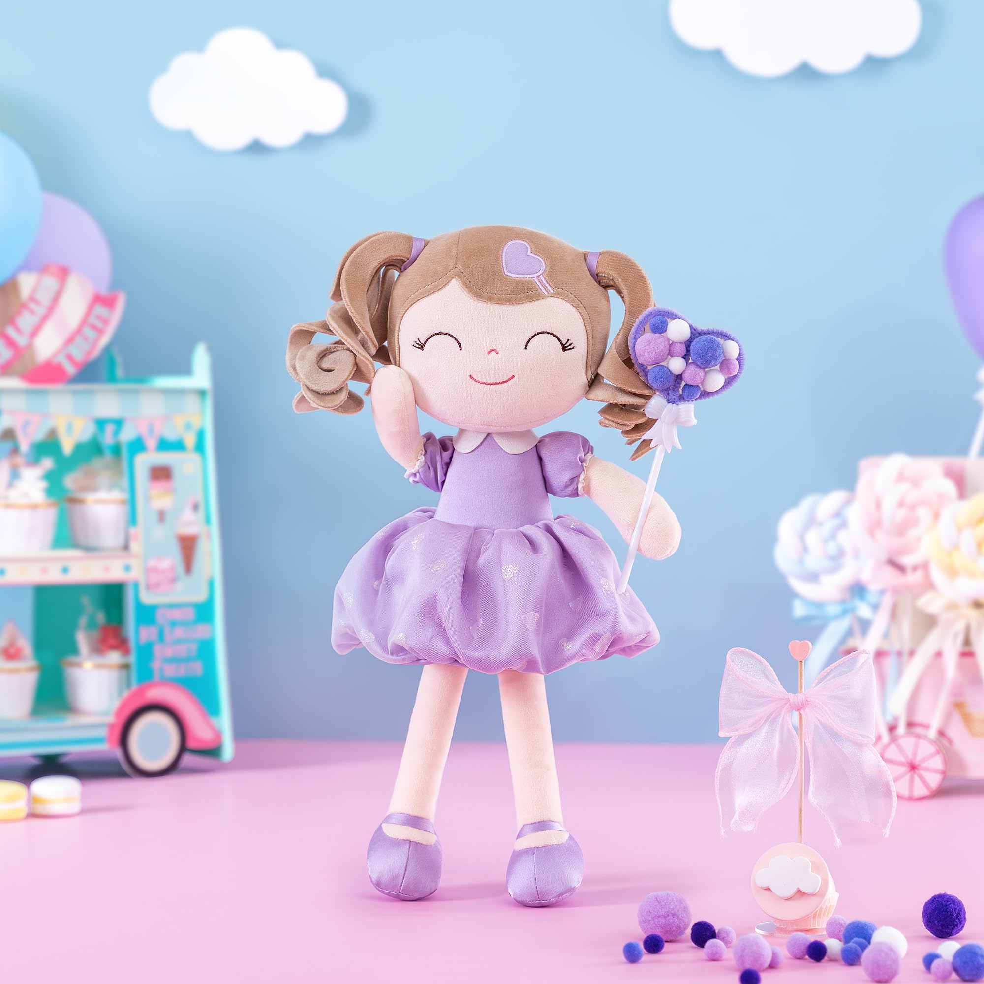 Foto 4 pulgar | Muñeca De Peluche Gloveleya Curly Girl 16, Color Morado, Piel Clara - Venta Internacional.