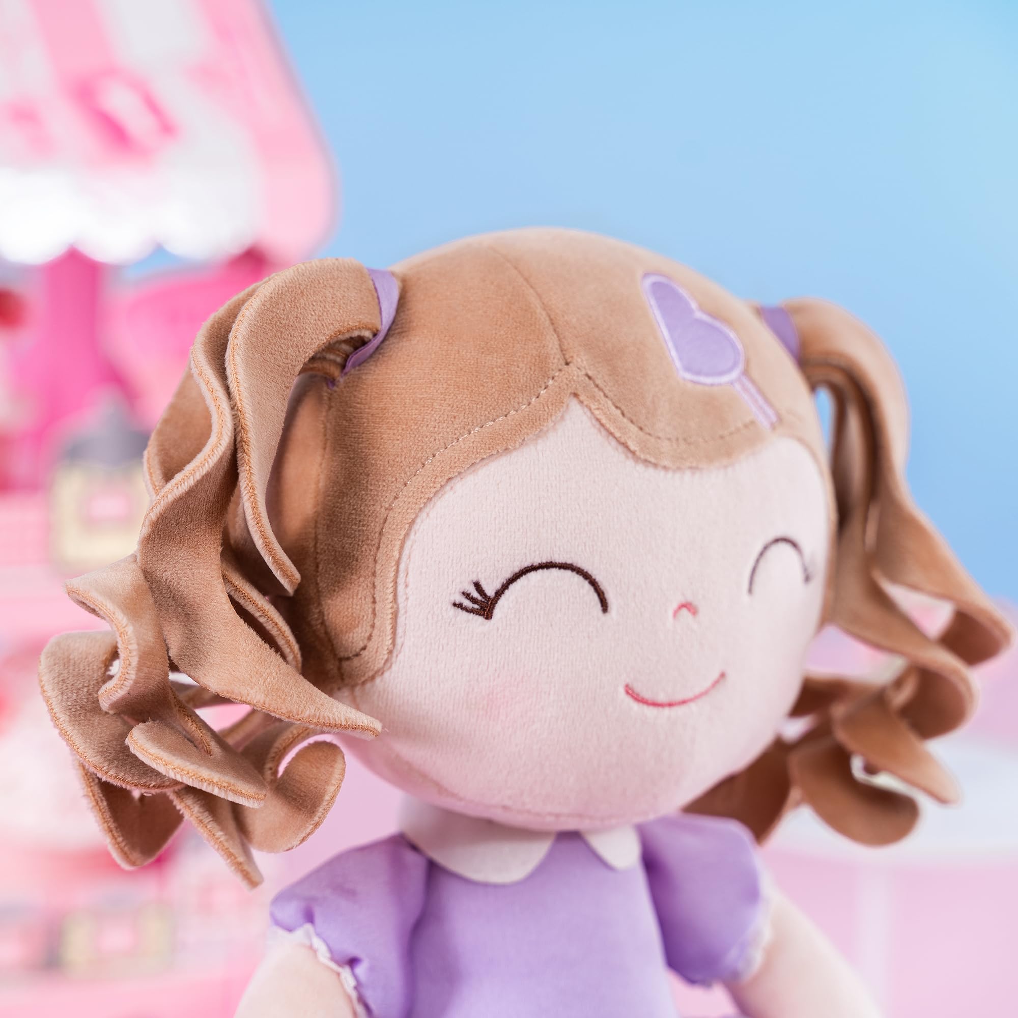 Foto 7 | Muñeca De Peluche Gloveleya Curly Girl 16, Color Morado, Piel Clara - Venta Internacional.