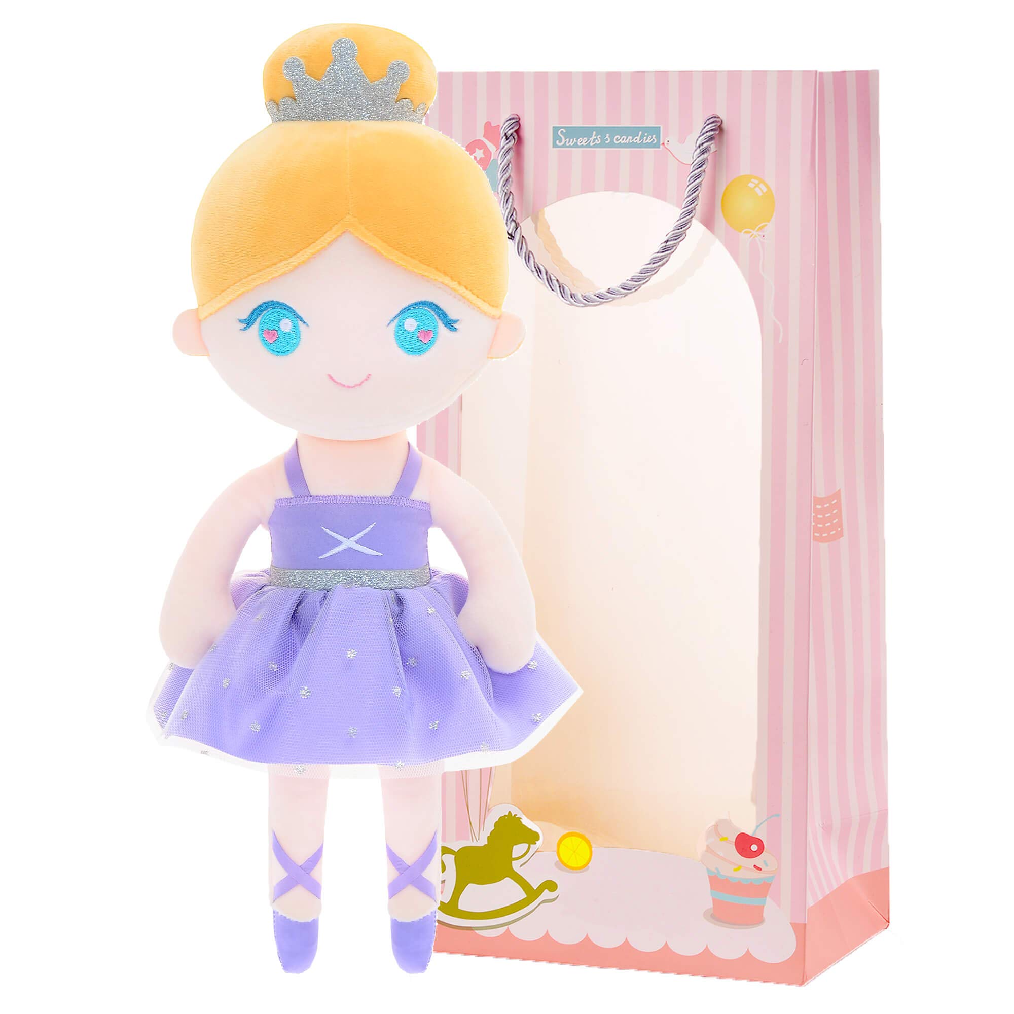 Muñeca De Peluche Gloveleya, Bailarina Para Bebés Y Niñas, Color Morado Claro, 33 Cm - Venta Internacional.