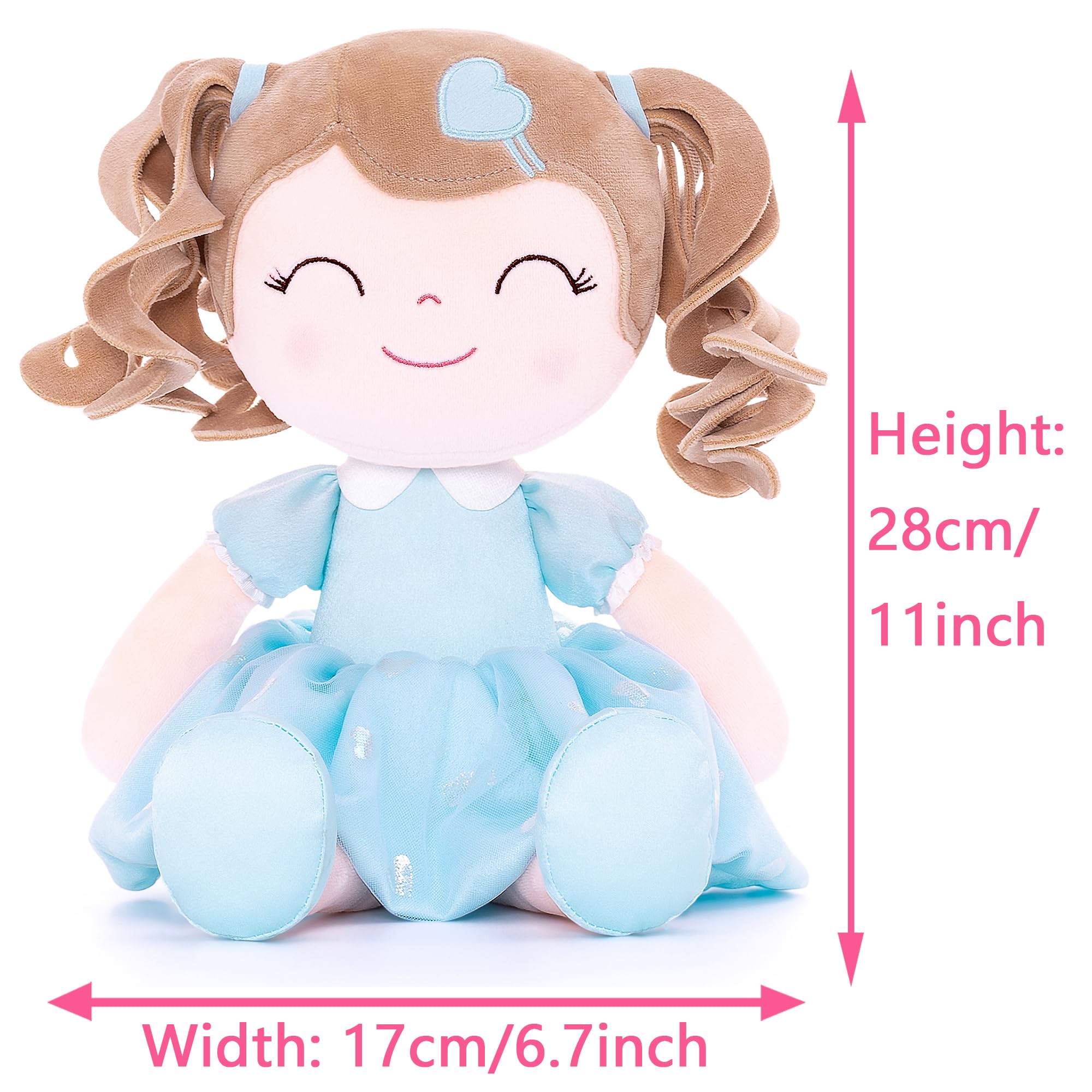 Foto 2 | Muñeca De Peluche Gloveleya Curly Girl De 16 Pulgadas, Color Azul, Con Bolsa De Regalo - Venta Internacional.