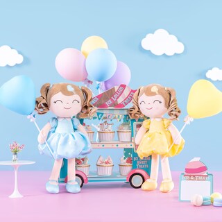 Foto 5 | Muñeca De Peluche Gloveleya Curly Girl De 16 Pulgadas, Color Azul, Con Bolsa De Regalo - Venta Internacional.