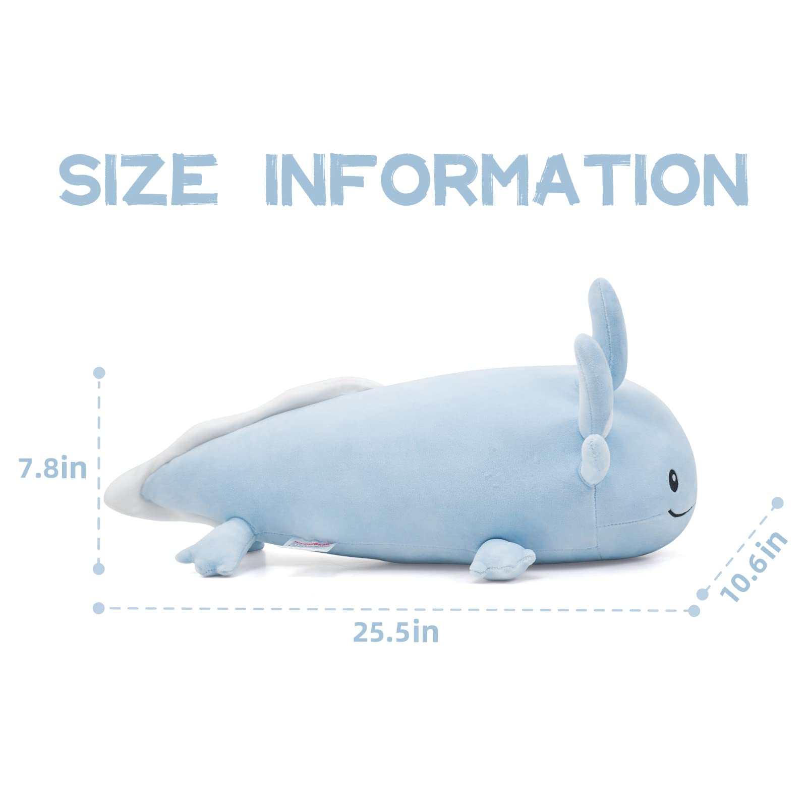 Foto 3 pulgar | Peluche Niuniu Daddy Axolotl Azul Luminoso 60 Cm Para Niños - Venta Internacional.