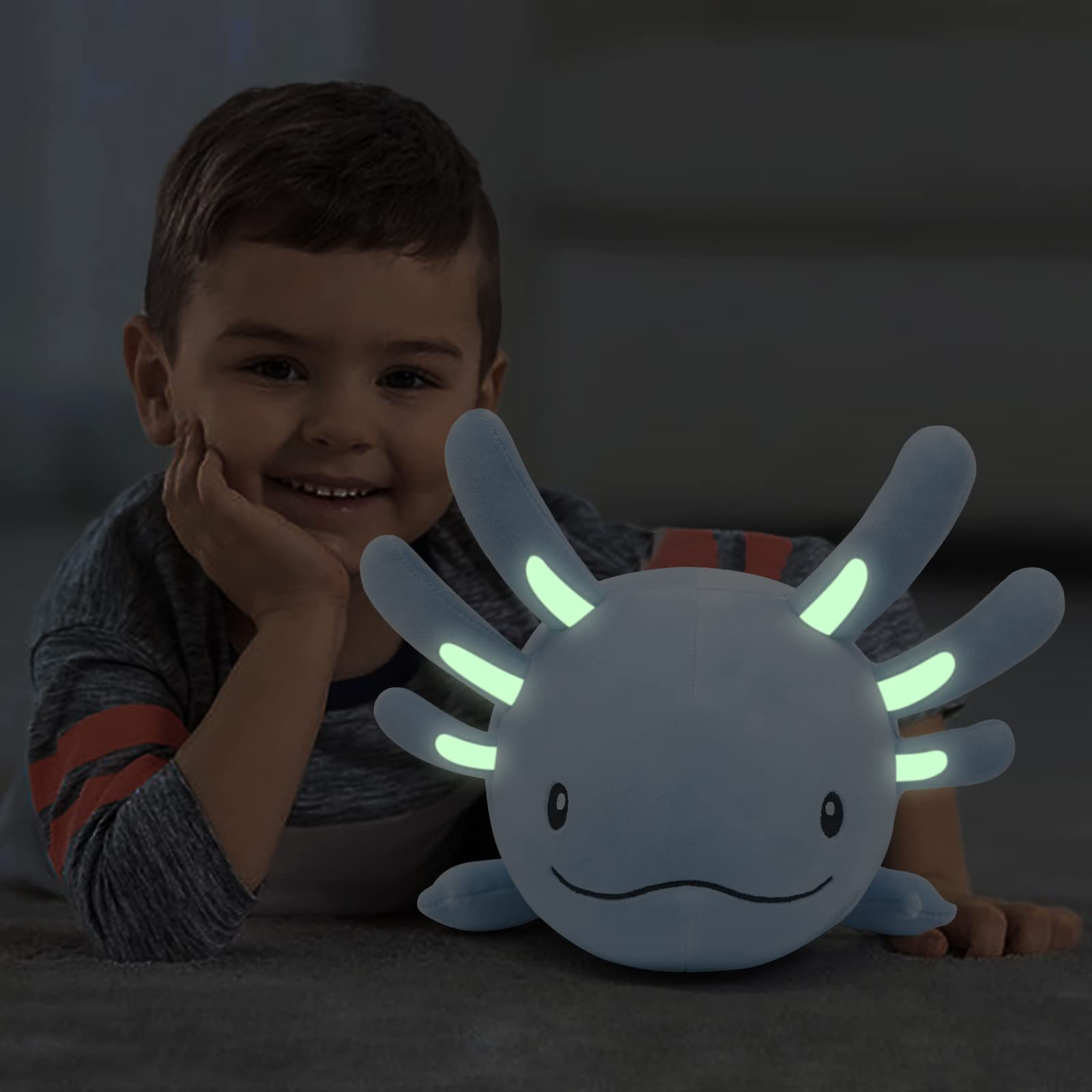 Foto 6 pulgar | Peluche Niuniu Daddy Axolotl Azul Luminoso 60 Cm Para Niños - Venta Internacional.