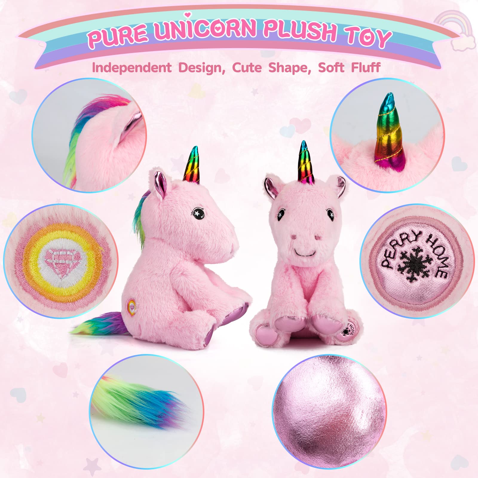 Foto 4 pulgar | Set De Regalo Perryhome Unicorn Para Niñas Con Peluche, Libro Para Colorear - Venta Internacional.