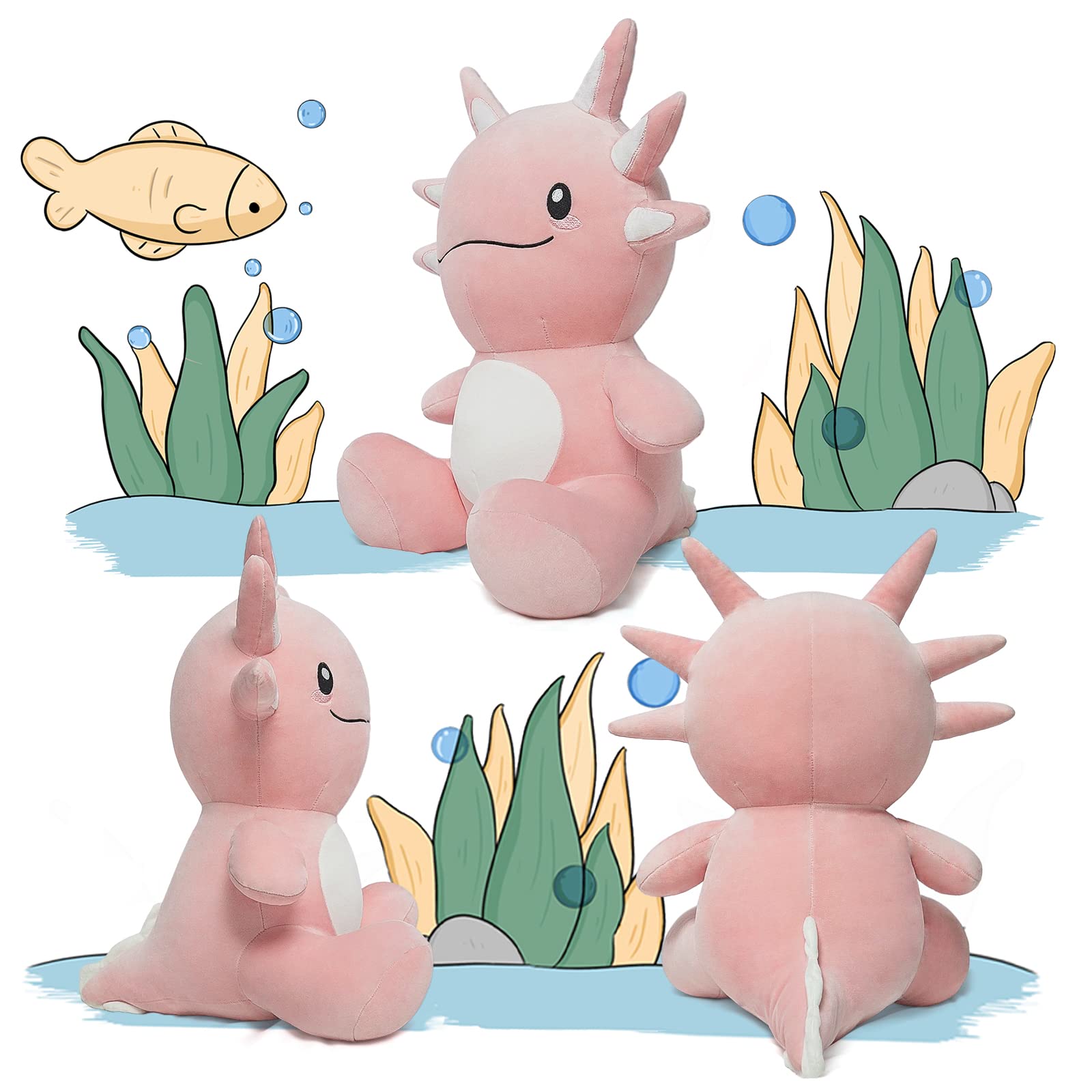 Foto 5 pulgar | Peluche Niuniu Daddy Axolotl De 20 Cm Con Brillo En La Oscuridad - Venta Internacional.