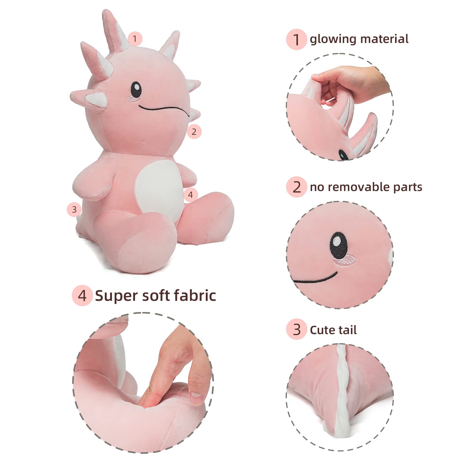 Foto 6 pulgar | Peluche Niuniu Daddy Axolotl De 20 Cm Con Brillo En La Oscuridad - Venta Internacional.
