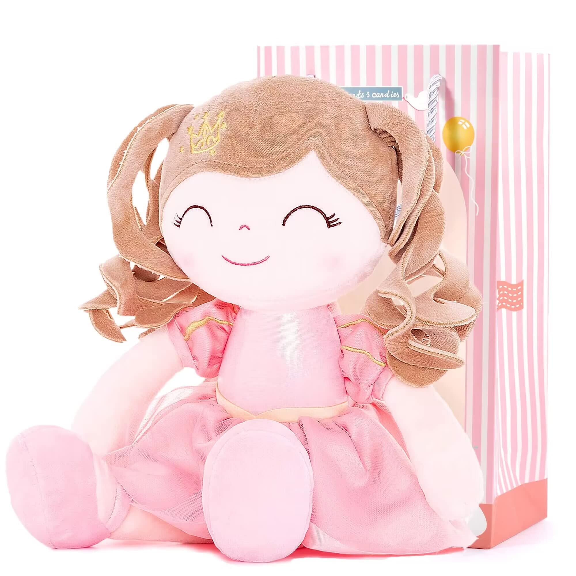 Foto 2 pulgar | Muñeca de Peluche Gloveleya para Niña con Corona de Princesa Rosa 14 cm - Venta Internacional