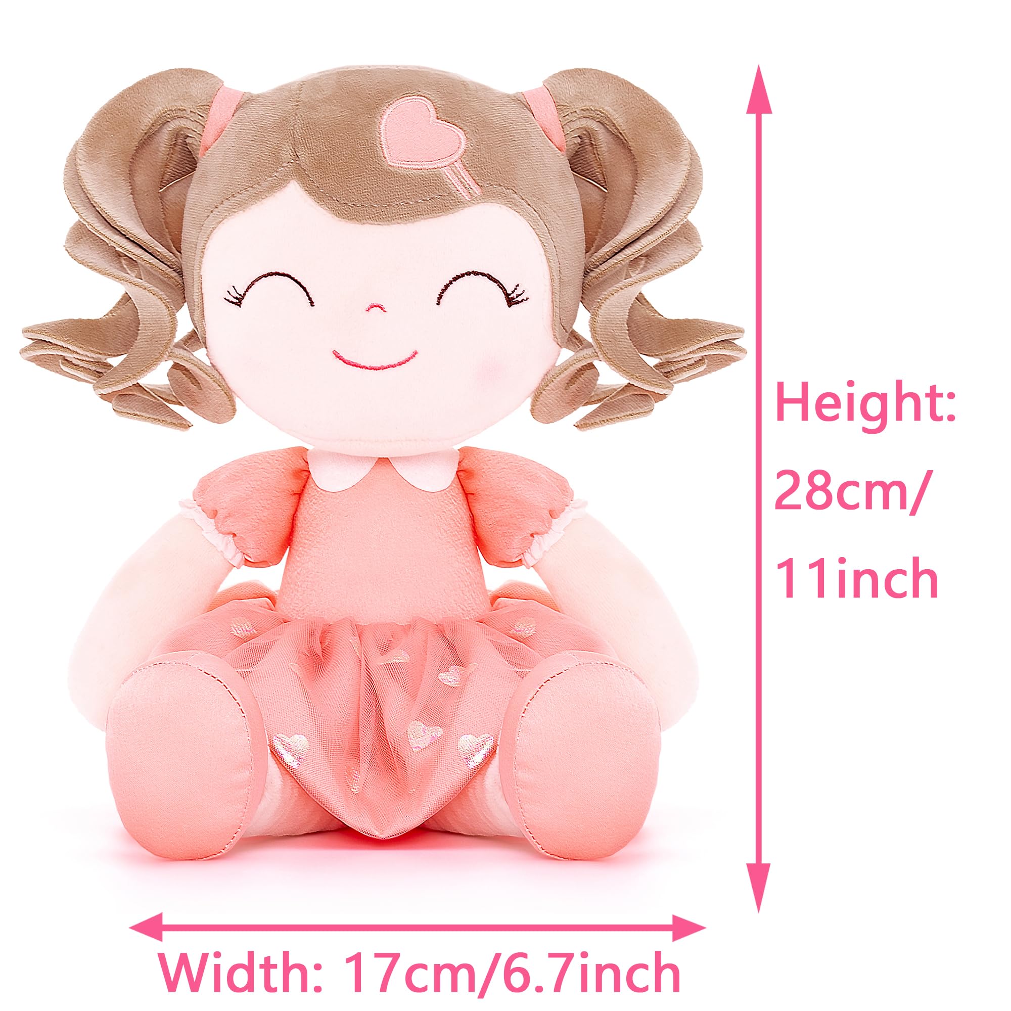 Foto 3 pulgar | Muñeca De Peluche Gloveleya Curly Girl 16 Naranja Con Bolsa De Regalo - Venta Internacional.