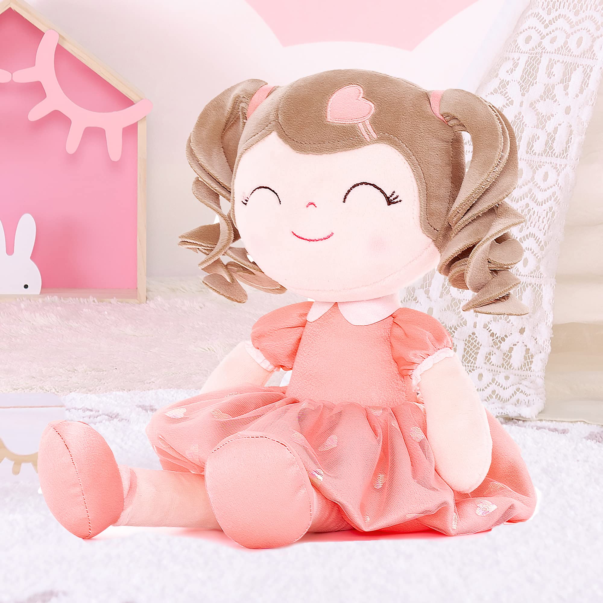 Foto 4 pulgar | Muñeca De Peluche Gloveleya Curly Girl 16 Naranja Con Bolsa De Regalo - Venta Internacional.
