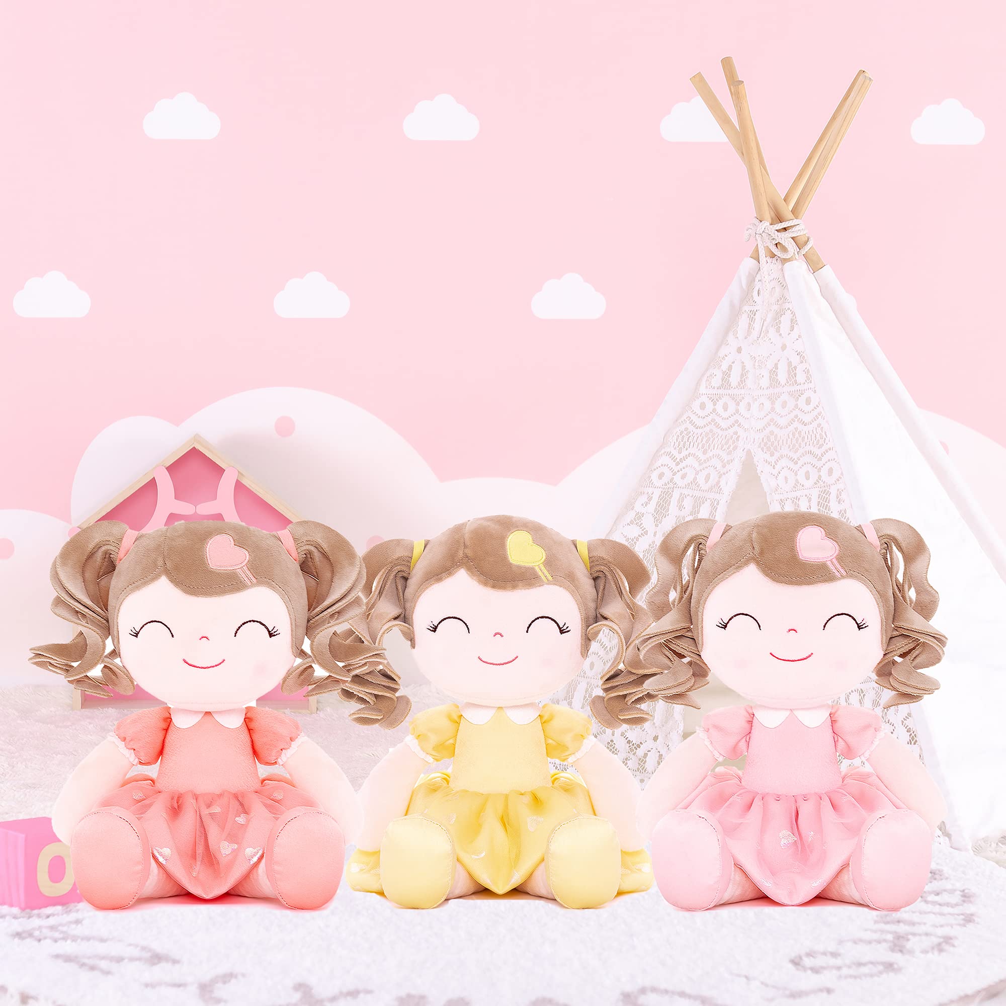 Foto 4 | Muñeca De Peluche Gloveleya Curly Girl 16 Naranja Con Bolsa De Regalo - Venta Internacional.