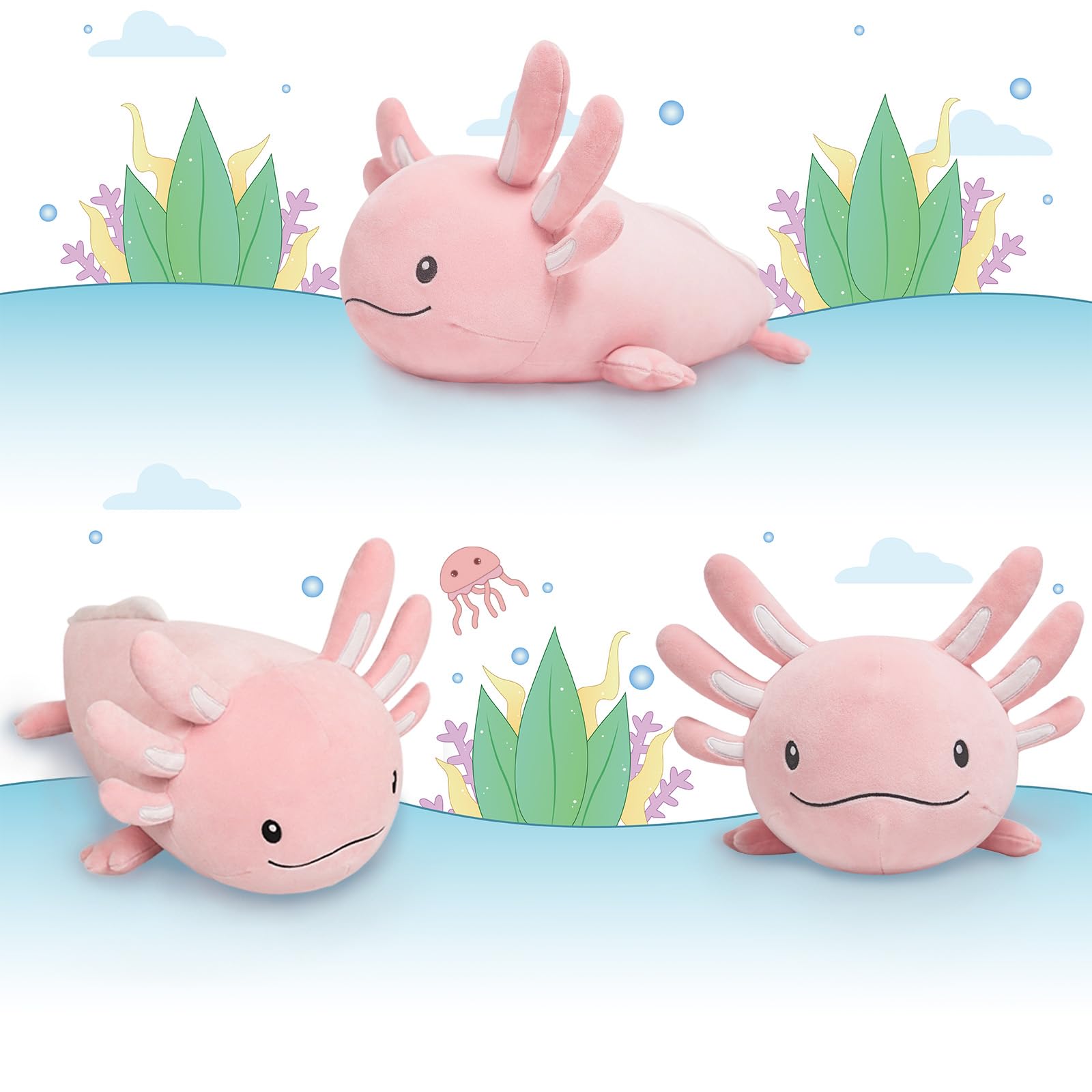 Foto 7 pulgar | Peluche Niuniu Daddy Axolotl Luminous Pink 50 Cm Para Niños - Venta Internacional.