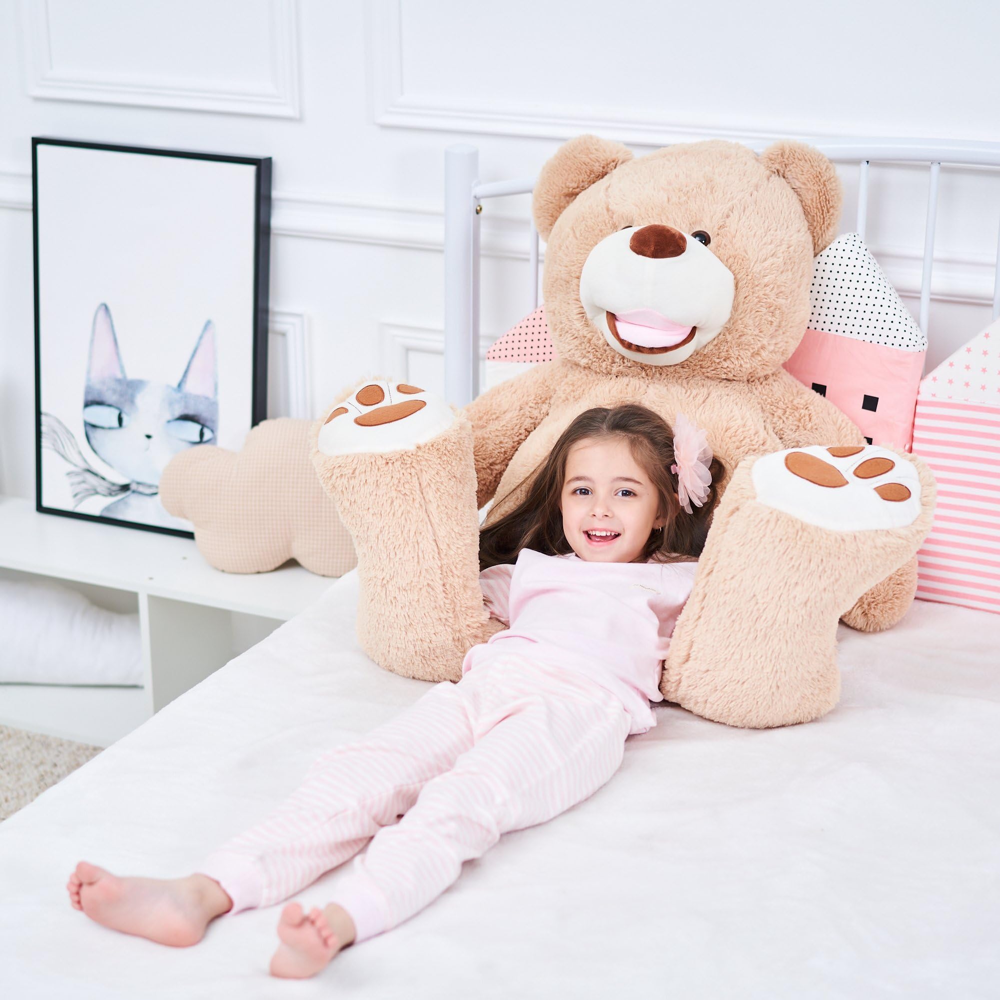 Foto 4 pulgar | Peluche Gigante Ikasa Con Forma De Oso De Peluche, 99 Cm, Color Marrón - Venta Internacional.