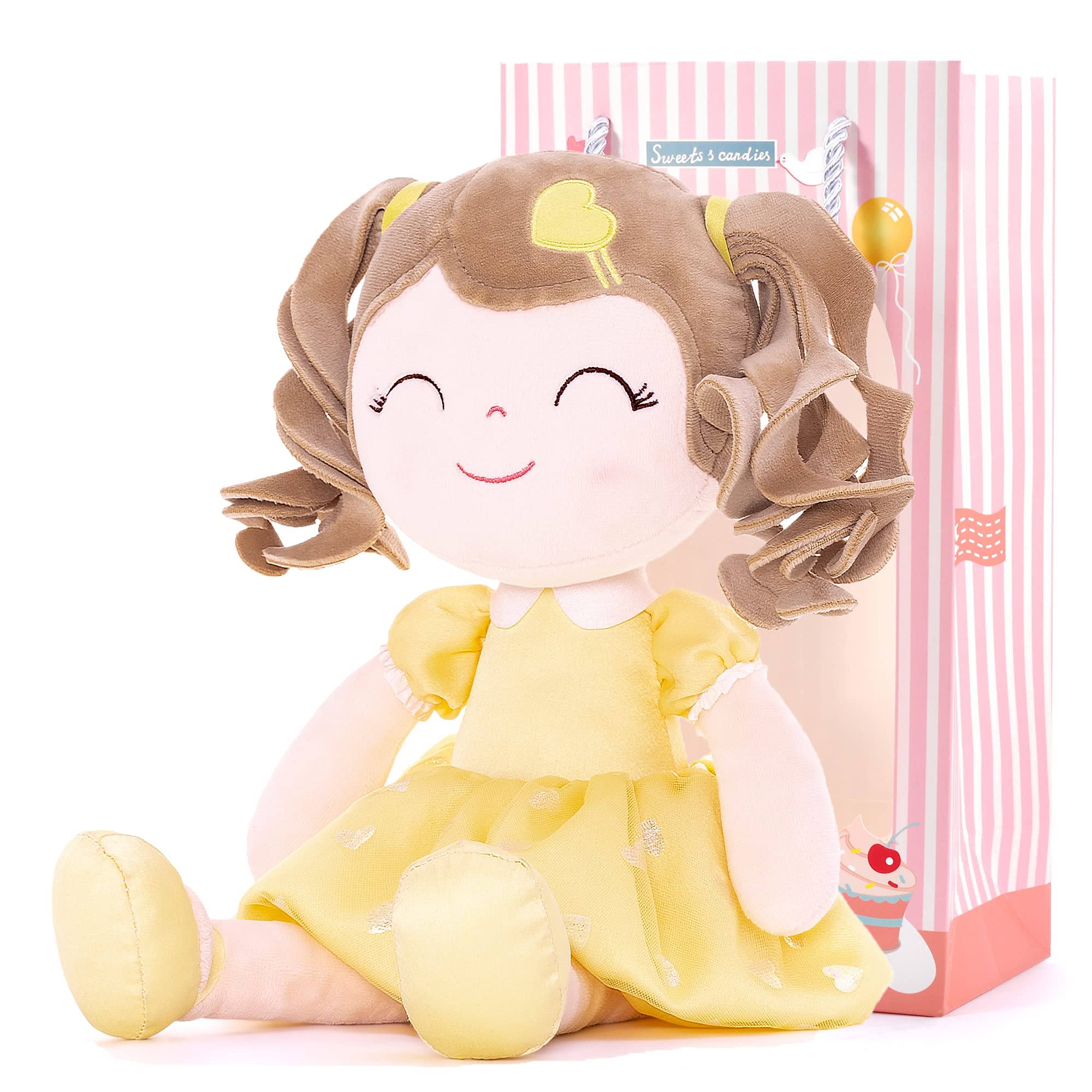 Foto 2 pulgar | Muñeca Rizada De Peluche Para Niñas, De 16 Pulgadas, Color Amarillo, Para Niños - Venta Internacional.