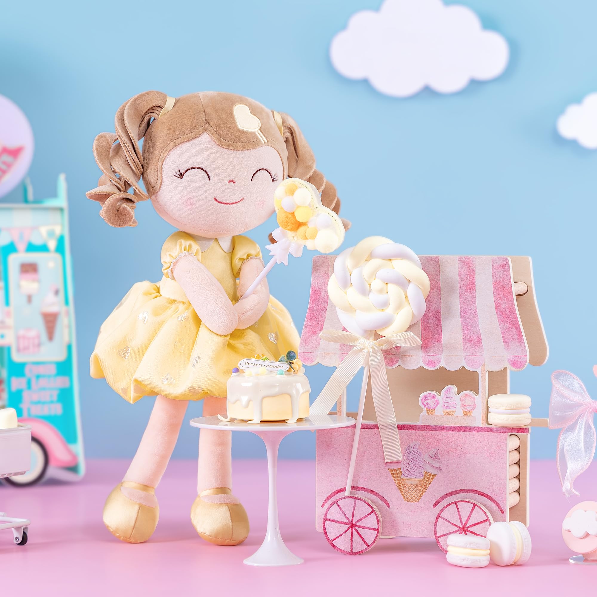 Foto 4 pulgar | Muñeca Rizada De Peluche Para Niñas, De 16 Pulgadas, Color Amarillo, Para Niños - Venta Internacional.