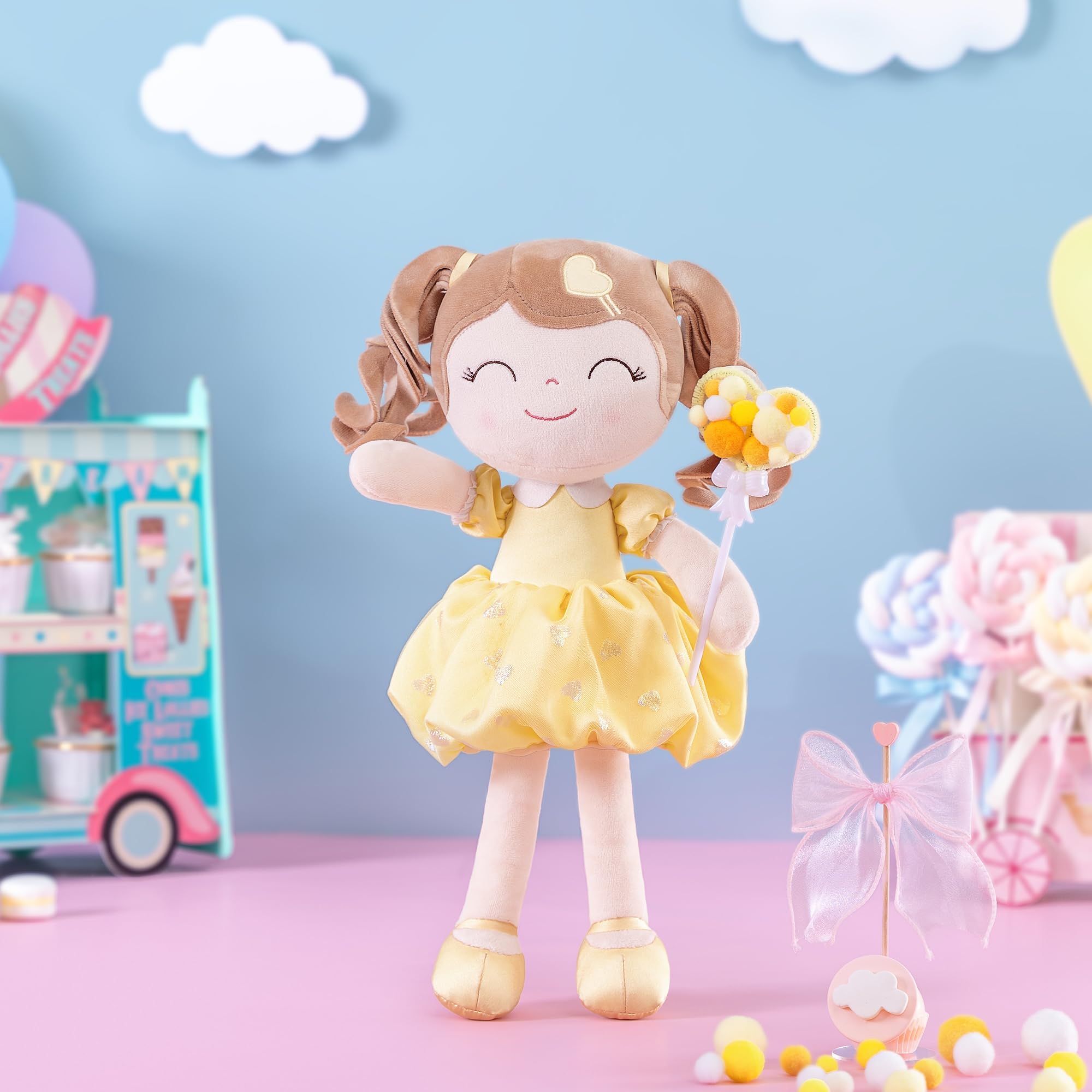 Foto 7 | Muñeca Rizada De Peluche Para Niñas, De 16 Pulgadas, Color Amarillo, Para Niños - Venta Internacional.