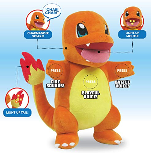 Foto 3 | Peluche Pokémon Flame Action Charmander con Luces y Sonido - Venta Internacional