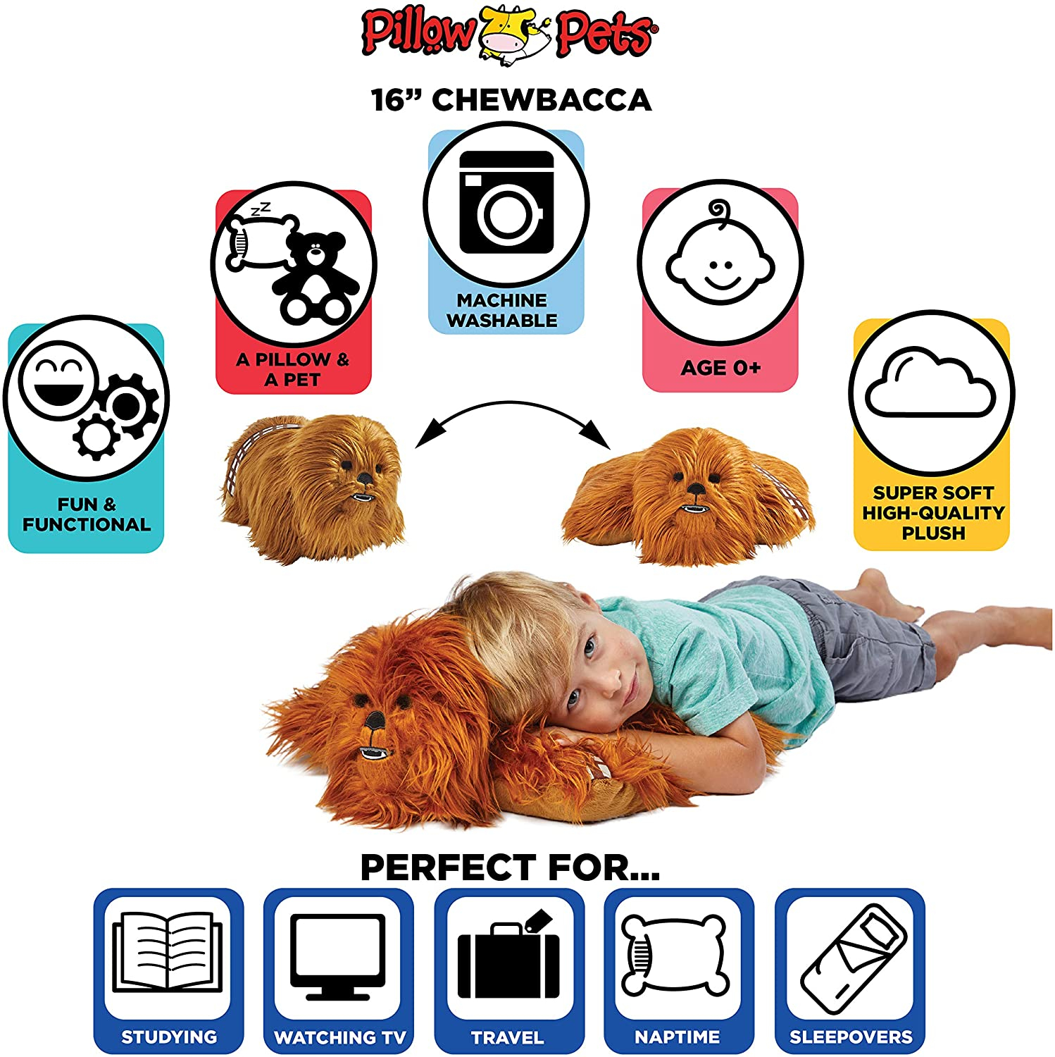 Foto 3 pulgar | Almohada de Peluche Para Mascotas Chewbacca Disney Star Wars - Venta Internacional