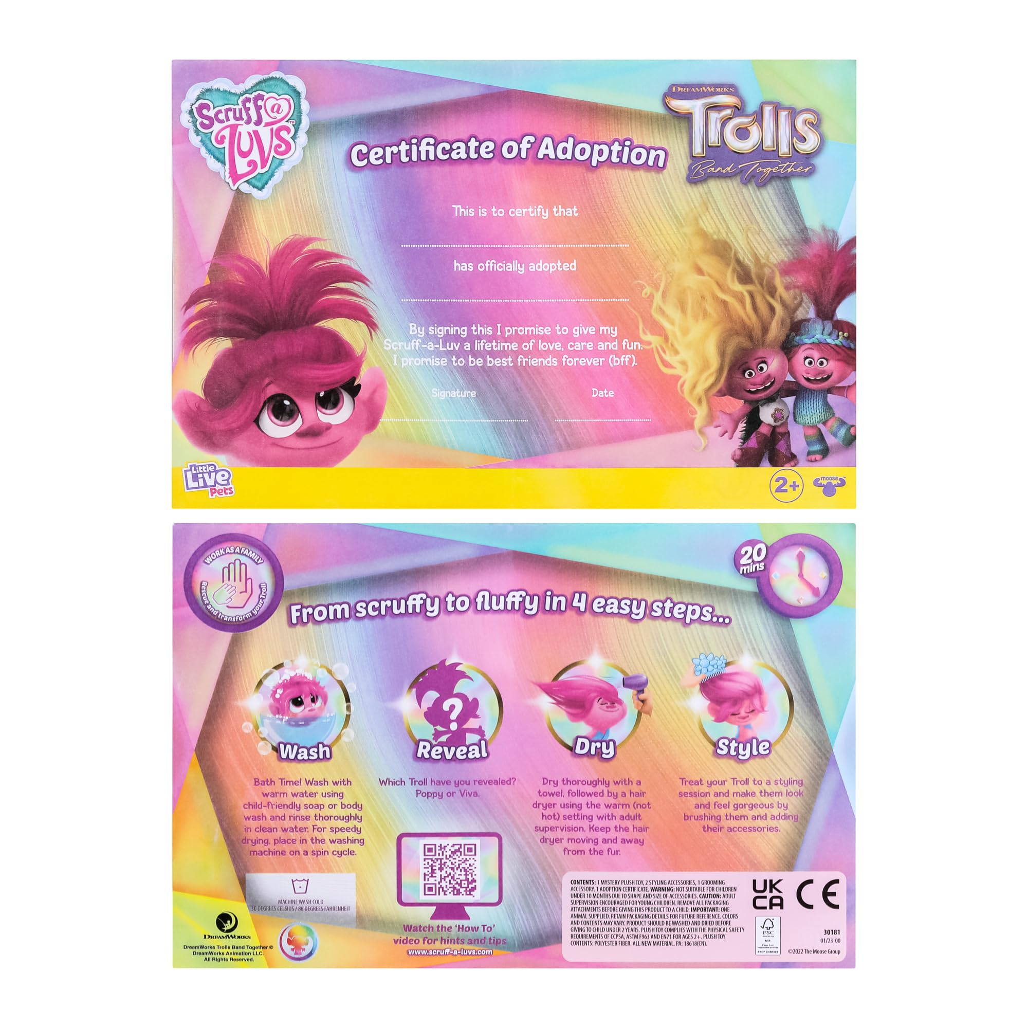 Foto 4 pulgar | Muñeca de Peluche Little Live Pets Scruff-A-Luvs Trolls Band Trolls - Venta Internacional