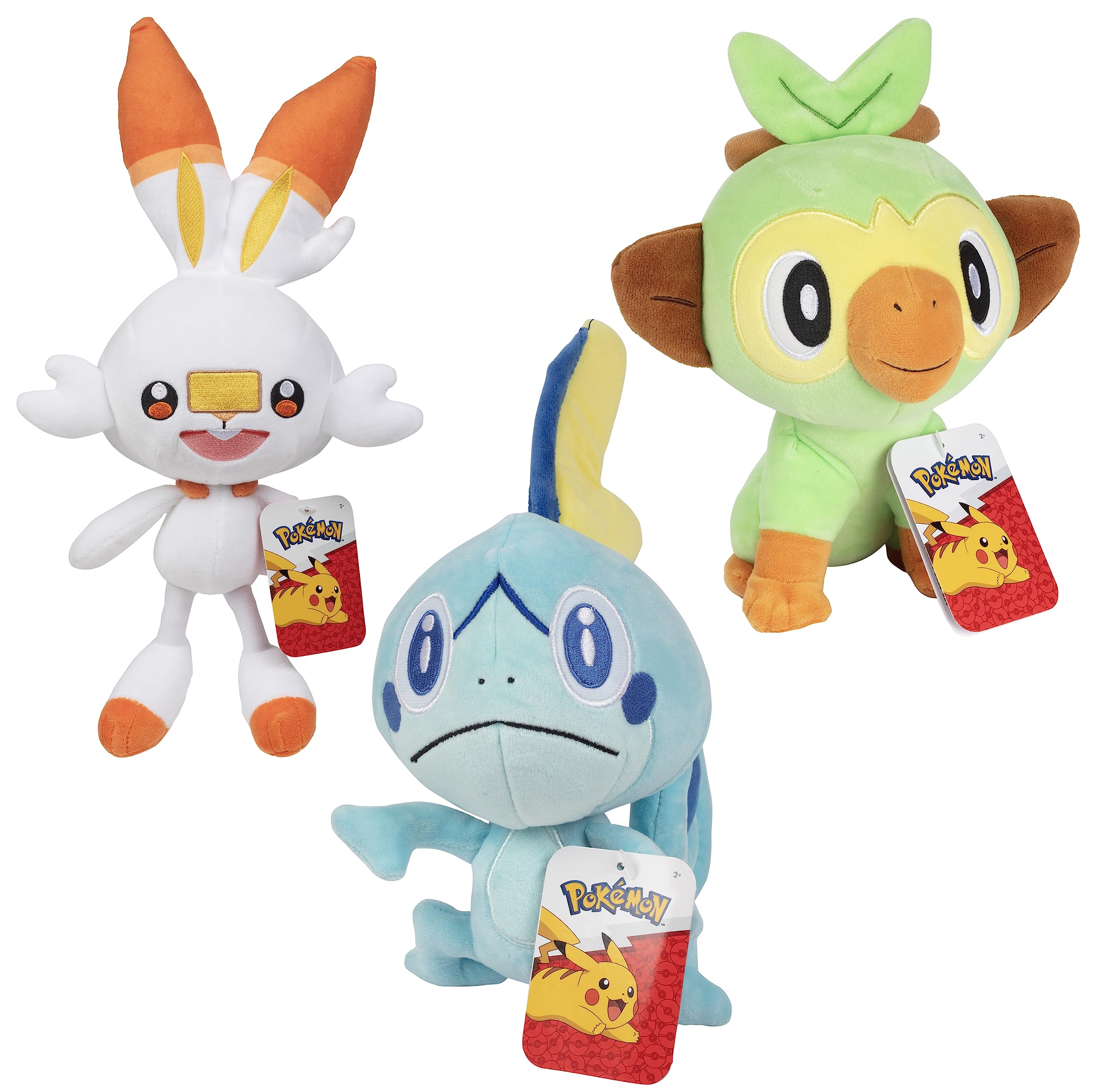 Pack de 3 Peluches Pokémon 8" Scorbunny/Sobble/Grookey - Licencia Oficial