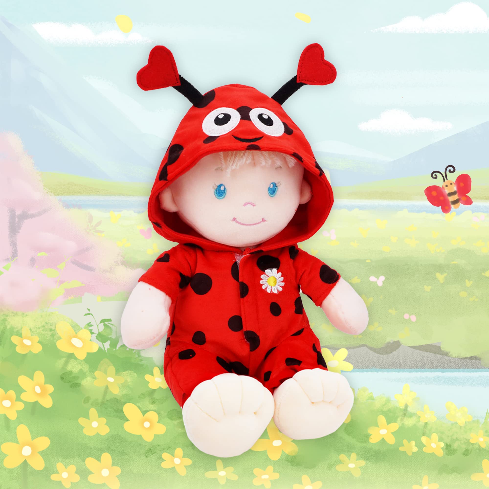 Foto 4 pulgar | Muñeca de Peluche June Garden Sweet Dolly Ladybug 30 cm - Venta Internacional
