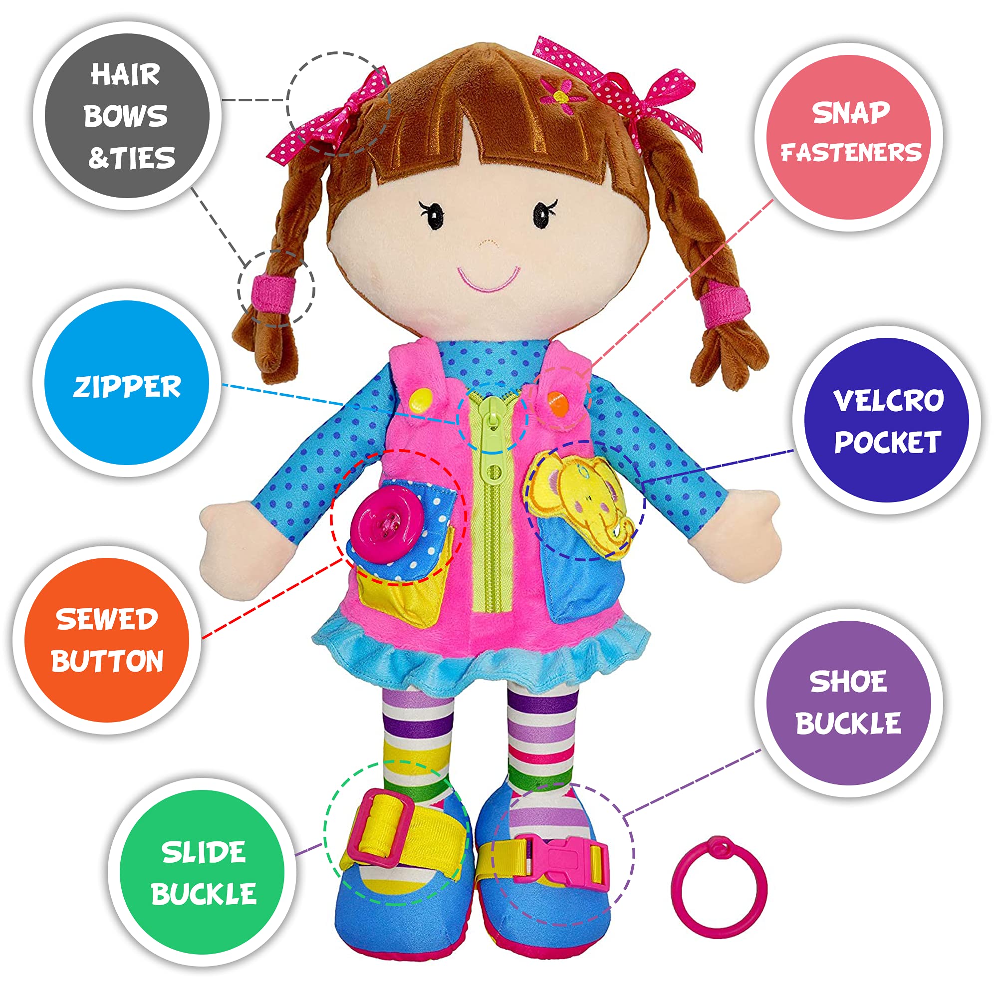 Foto 3 pulgar | Muñeca de Peluche Educativa June Garden Dressy Friends - Venta Internacional
