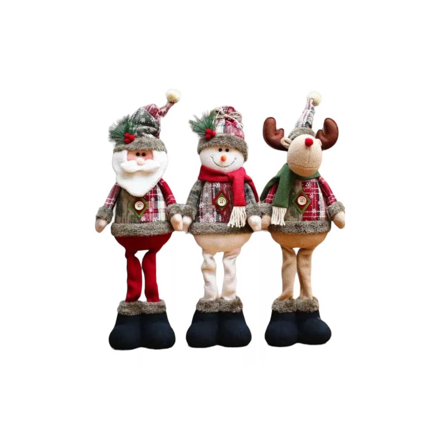 Foto 2 pulgar | Set de Muñecos de Peluche Navideños de 3 Piezas con Forma de Reno/Papá Noel/Muñeco de Nieve - Venta Internacional