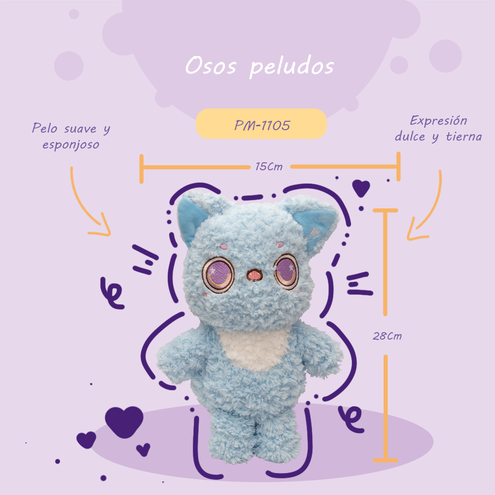 Foto 2 | Oso De Peluche Azul Tierno Pelaje Colorido Y Divertido Detalle