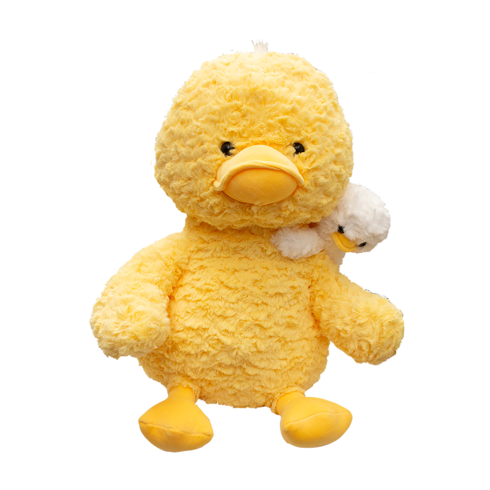 Foto 2 pulgar | Pato De Peluche Con Patito En Hombro Tierno Y Esponjoso