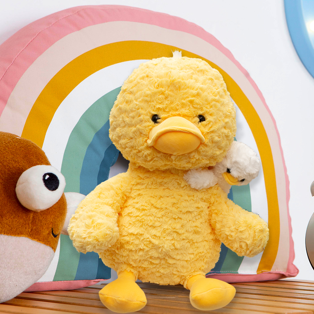 Foto 5 pulgar | Pato De Peluche Con Patito En Hombro Tierno Y Esponjoso