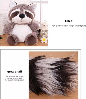 Foto 3 | Peluche con Forma de Mapache Gris - Venta Internacional