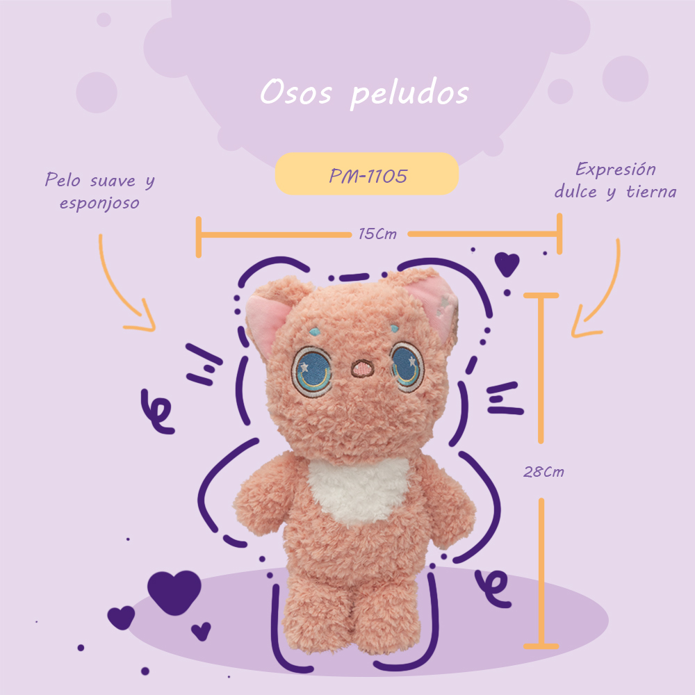 Foto 2 | Oso De Peluche Rosa Tierno Pelaje Colorido Y Divertido Detalle