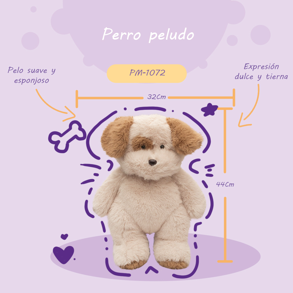 Foto 3 pulgar | Peluche de Perrito Peludo Tierno y Ultra Suave