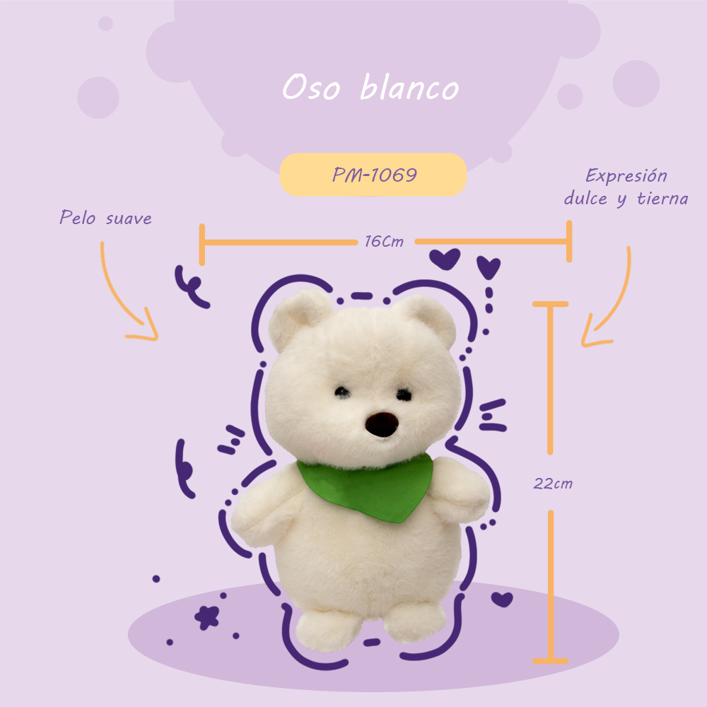 Foto 3 pulgar | Oso Polar De Peluche Ultra Suave Y Esponjoso