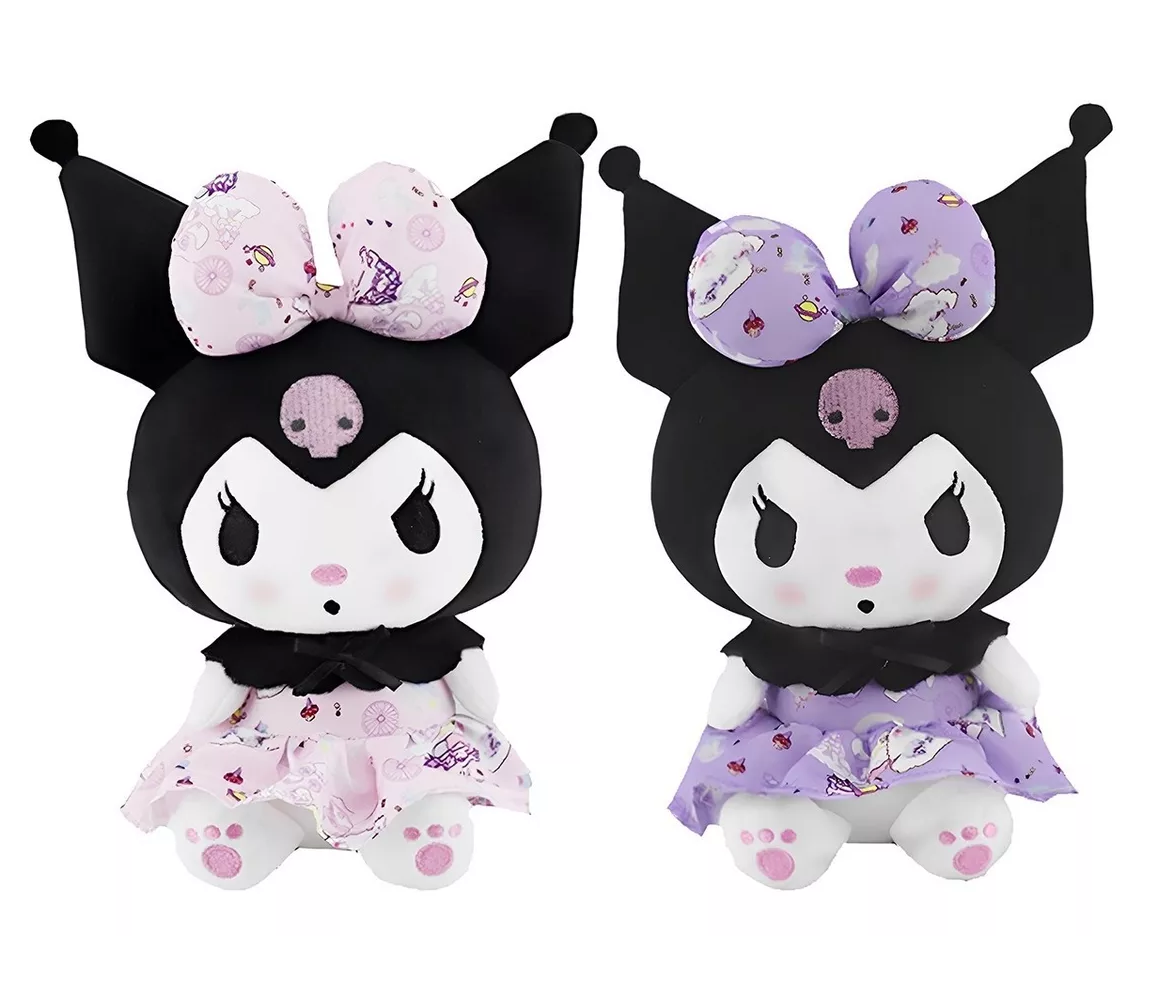 Peluche Kuromi Lovely 2 piezas Rosa y Morado con Falda