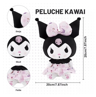 Foto 2 | Peluche Kuromi Lovely 2 piezas Rosa y Morado con Falda