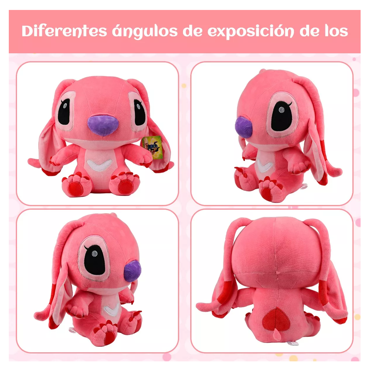 Foto 4 pulgar | Peluche Stitch Ángela Kawaii 35 cm Rosa