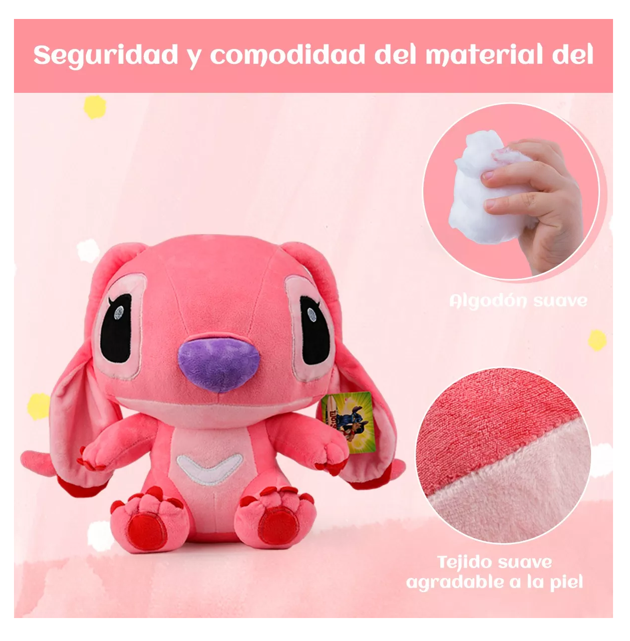 Foto 5 pulgar | Peluche Stitch Ángela Kawaii 35 cm Rosa