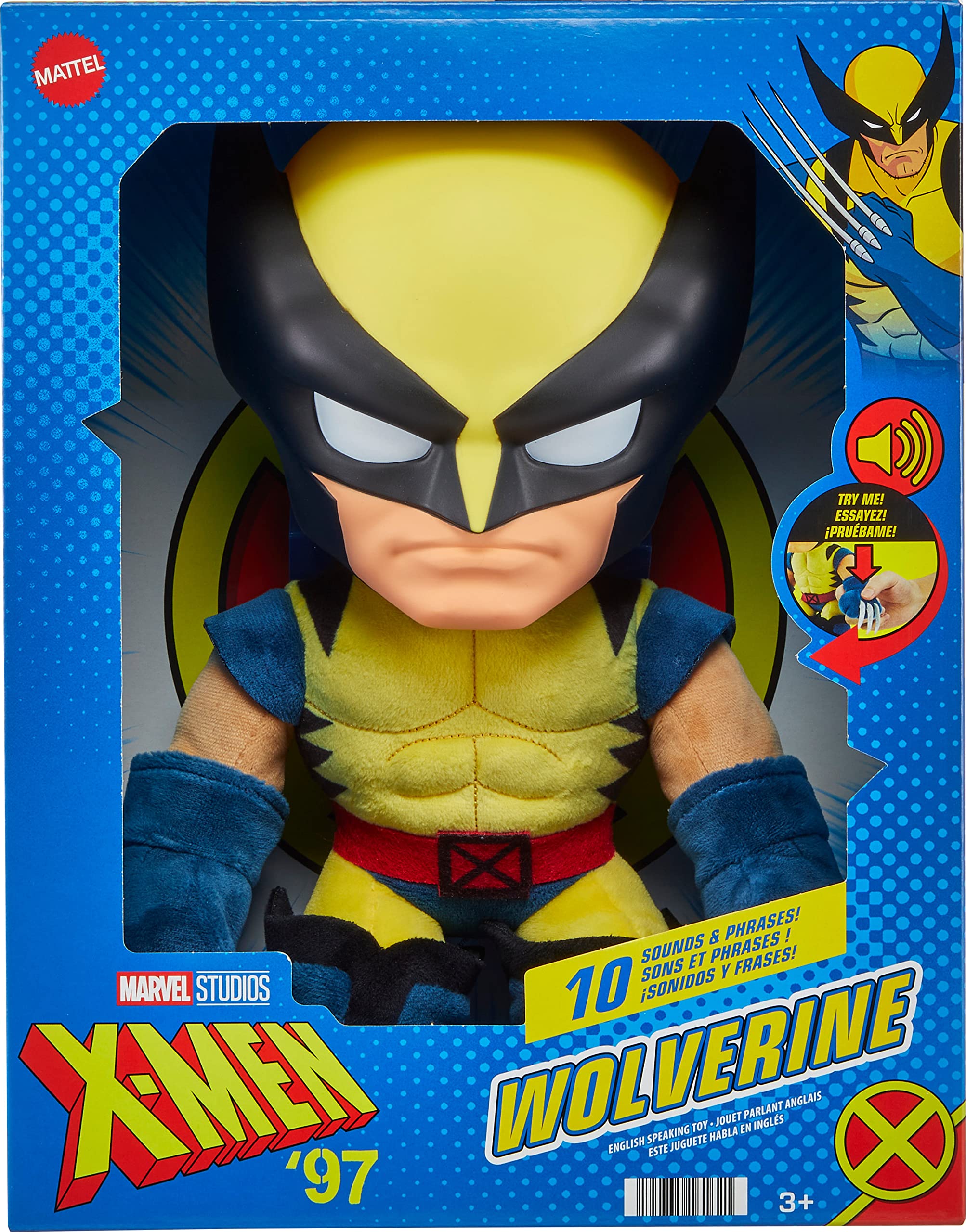 Foto 6 pulgar | Juguete de Peluche Mattel Marvel X-men Wolverine '97 con Sonidos y Conversación - Venta Internacional