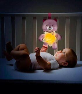 Foto 2 | Osito Peluche Colgante Chicco Buenas Noches Luz Sonido Rosa