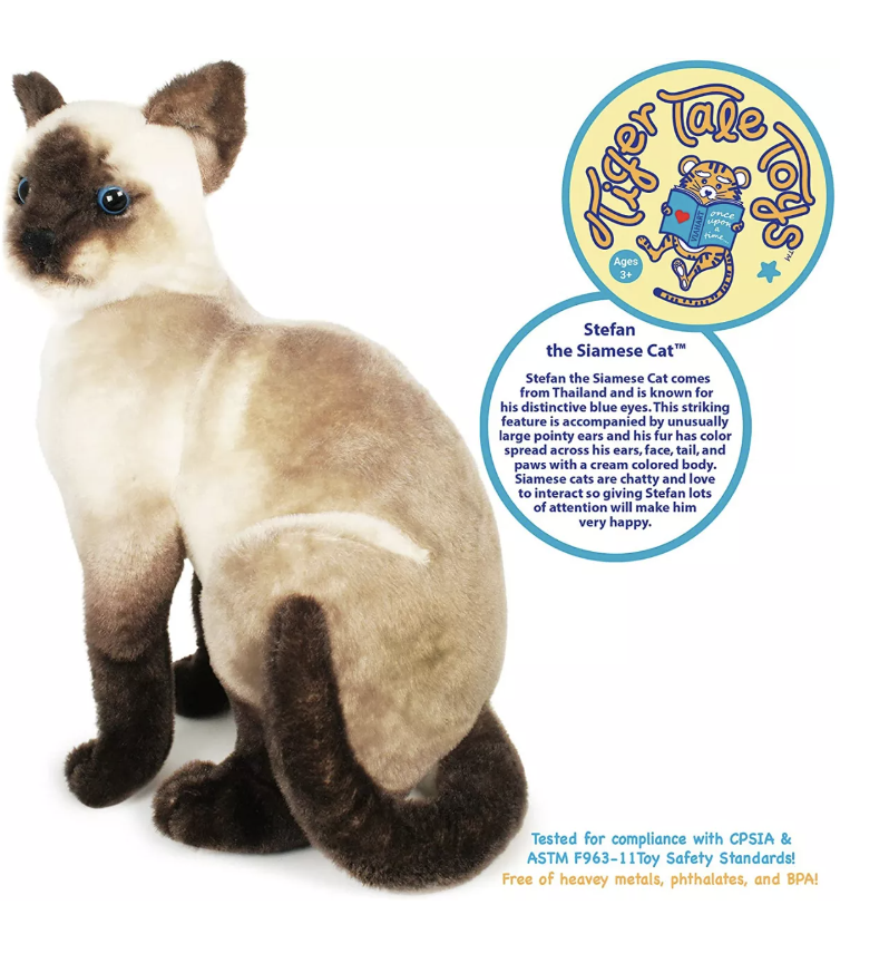 Foto 4 pulgar | Gato De Peluche Realista Siamés Viahart 36 Cm Color Stefan Siamese T