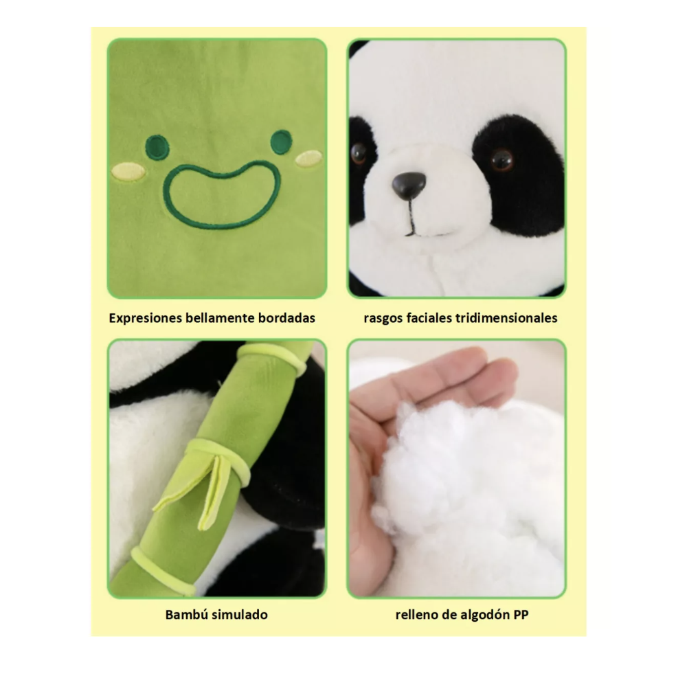 Foto 4 pulgar | Muñeco Panda Y Almohada De Felpa De Bambú Regalo Niños  25cm T