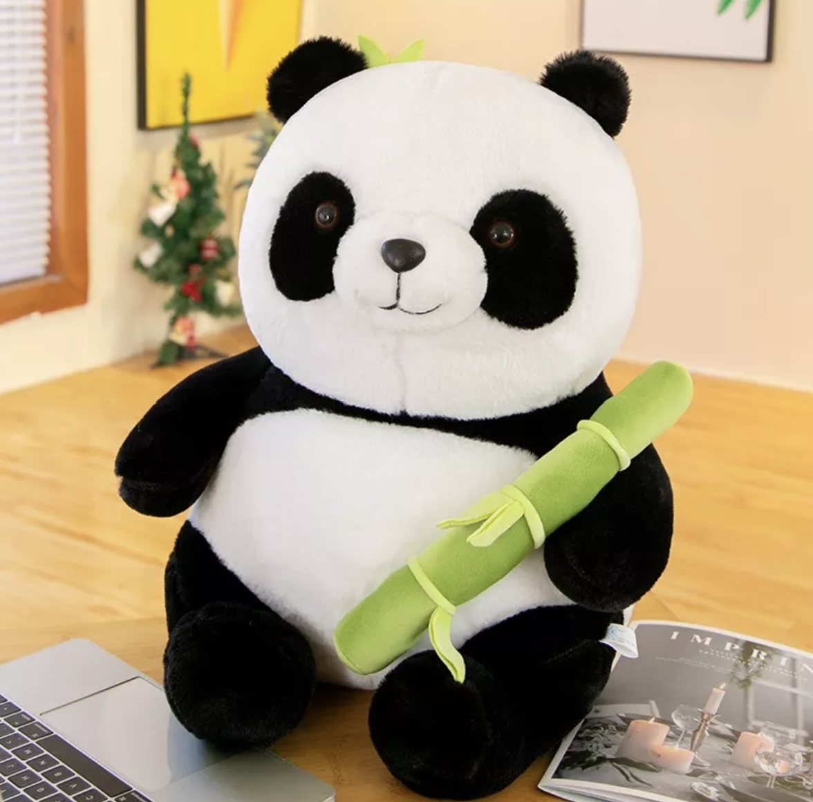 Foto 6 pulgar | Muñeco Panda Y Almohada De Felpa De Bambú Regalo Niños  25cm T
