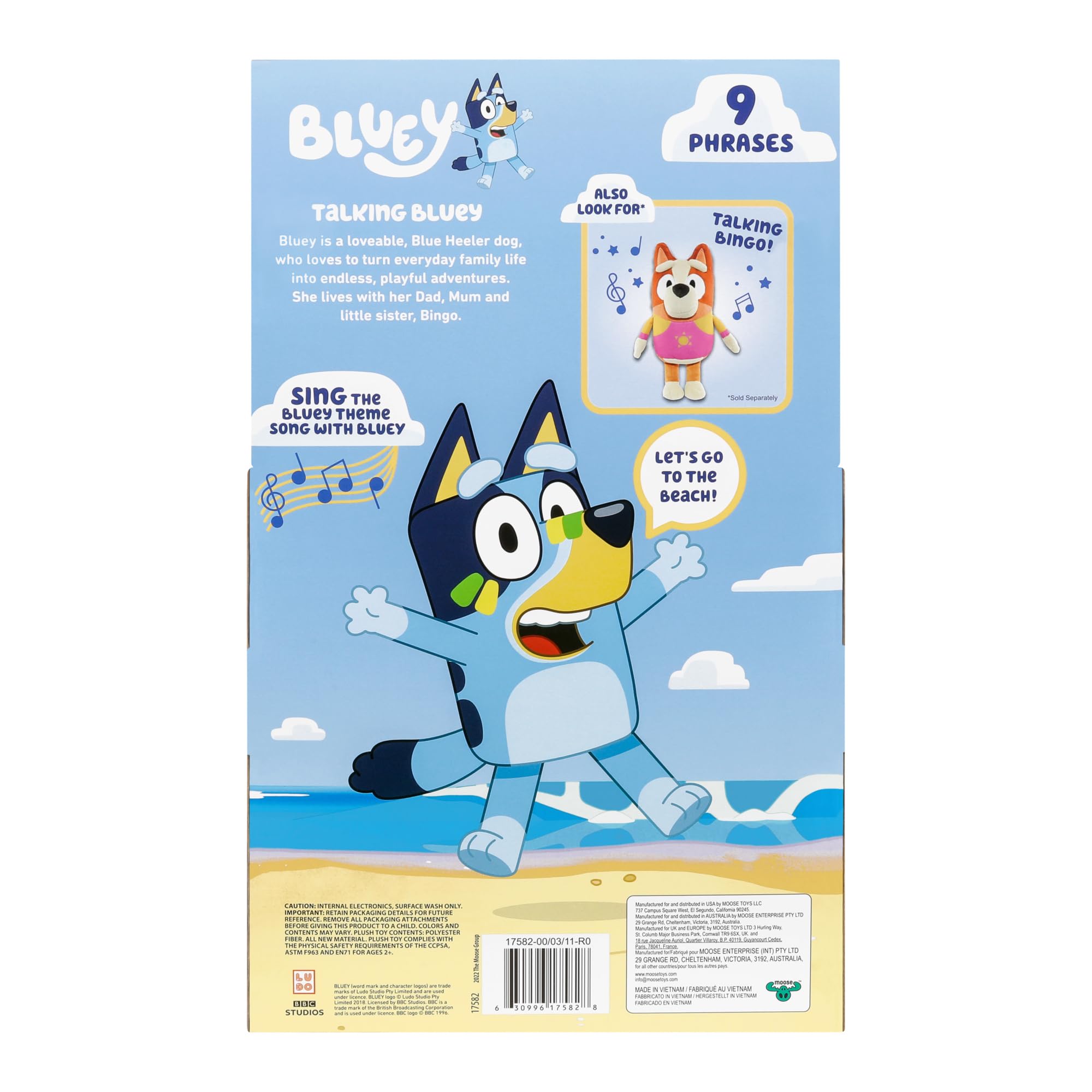 Foto 4 pulgar | Peluche Parlante Bluey Talking Beach 13 Con 9 Frases - Venta Internacional.