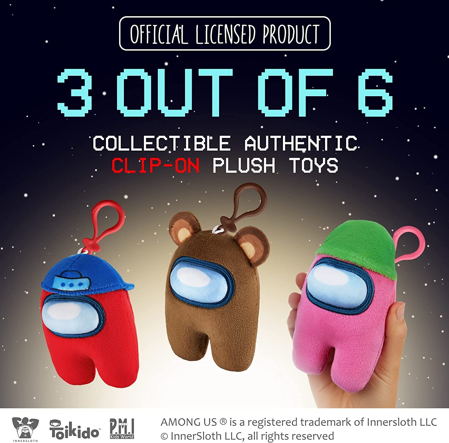Foto 2 | Coleccionables De Peluche Con Clip P.m.i. Among Us, 5 Pulgadas De Alto Y 3/6 Pulgadas - Venta Internacional.