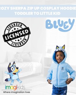 Foto 2 | Sudadera Con Capucha Bluey Little Boys Cozy Sherpa Con Cremallera Para Cosplay Azul 7-8 - Venta Internacional.