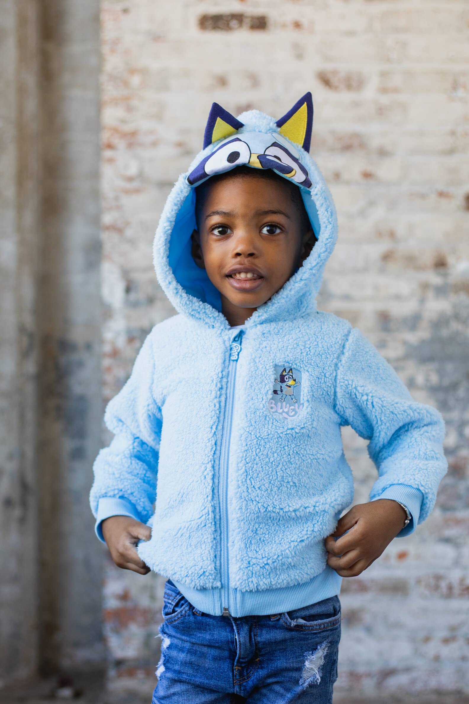 Foto 5 pulgar | Sudadera Con Capucha Bluey Little Boys Cozy Sherpa Con Cremallera Para Cosplay 6, Azul - Venta Internacional.
