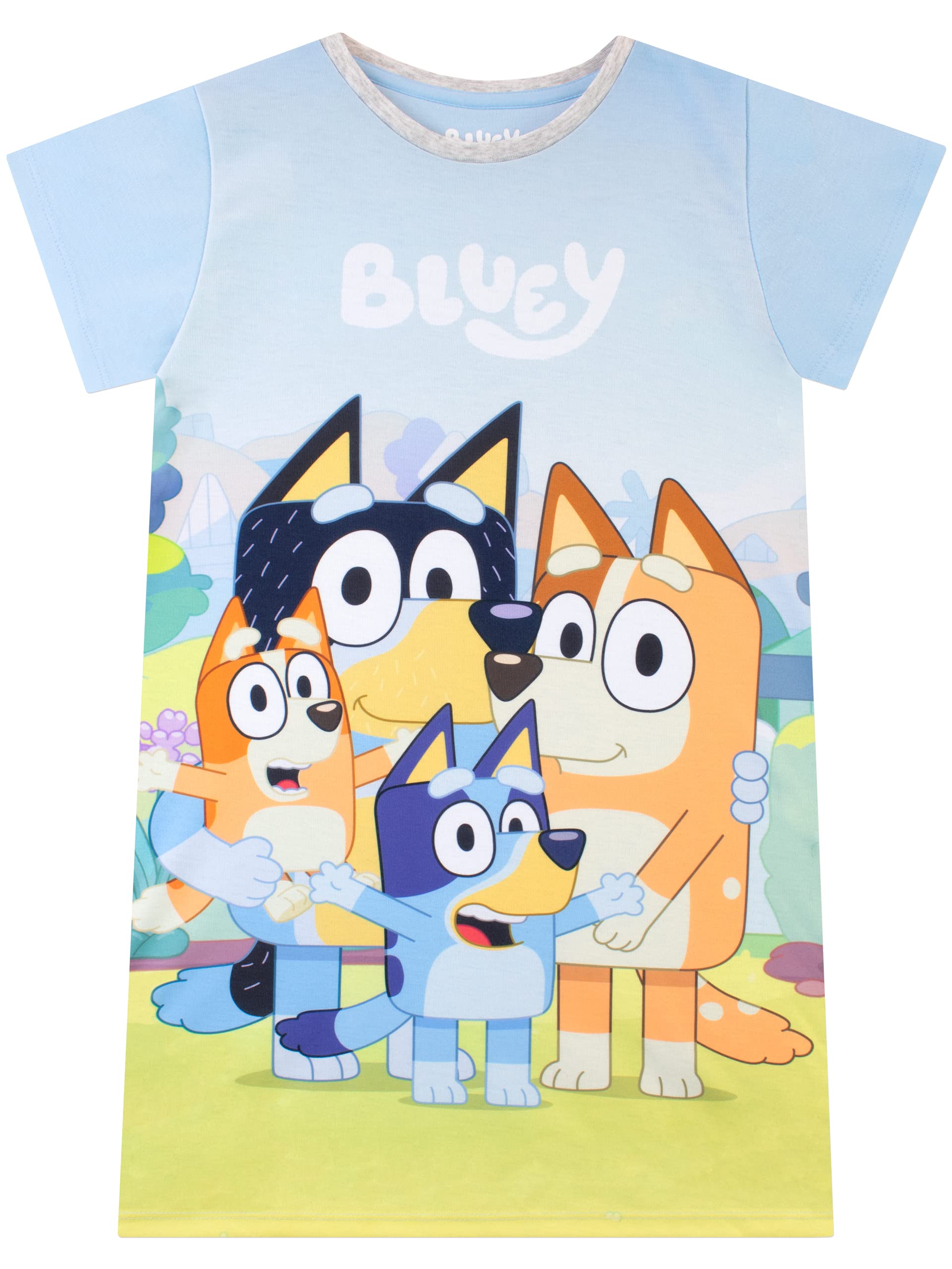 Foto 2 pulgar | Camisón Bluey De Manga Corta Para Niñas, Multicolor, Talla 5 - Venta Internacional.